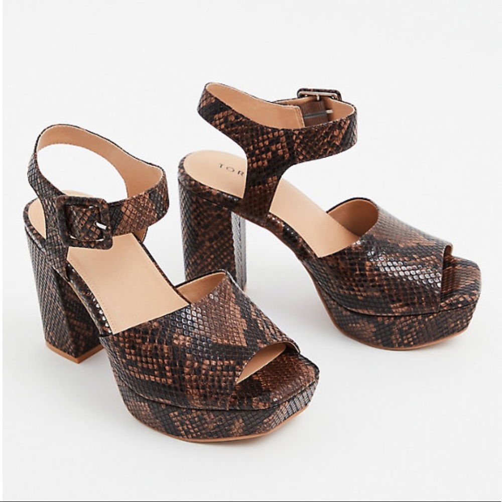 Snakeskin Platform Heels (WW)